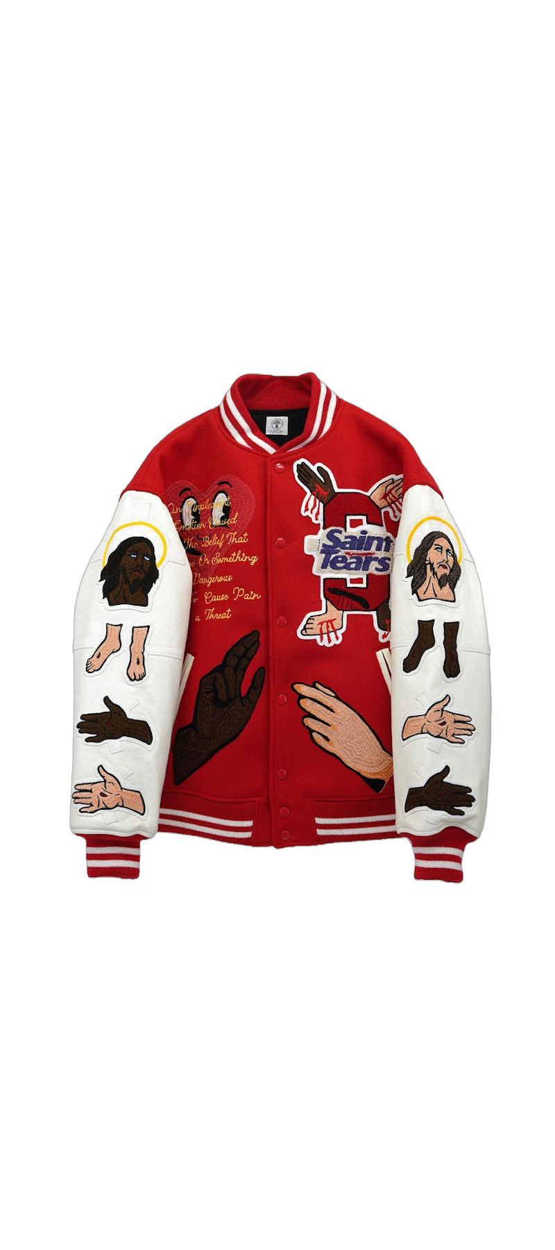 Saint Michael × Denim Tears Saint Tears Varsity Jacket — raffle prize